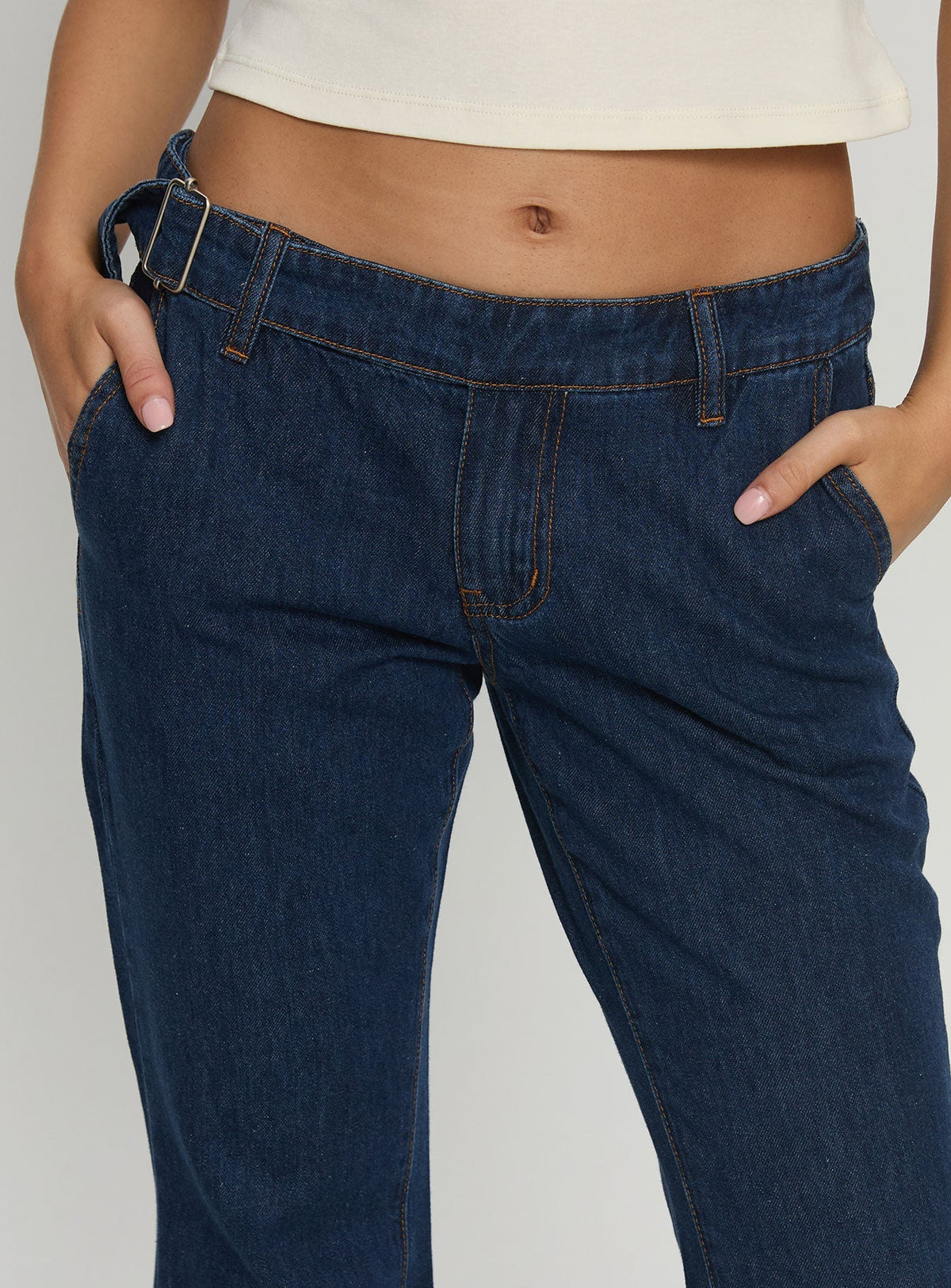 Acapulco Low Rise Flare Jeans Dark Blue Wash
