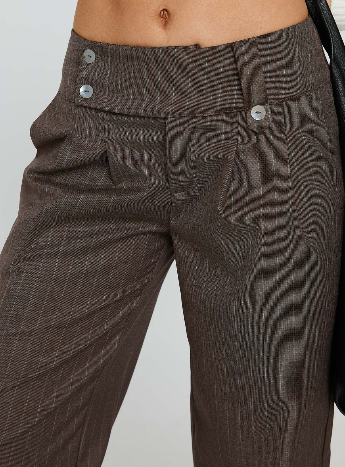 Briellea Thick Waistband Pant Pinstripe
