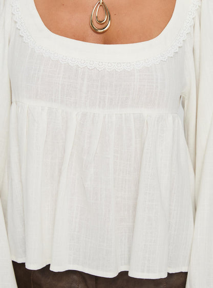Benjie Long Sleeve Top White