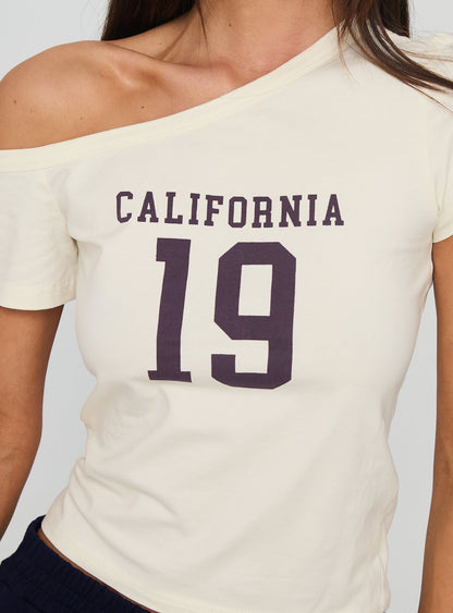 Cali Babe Cold Shoulder Top Ivory
