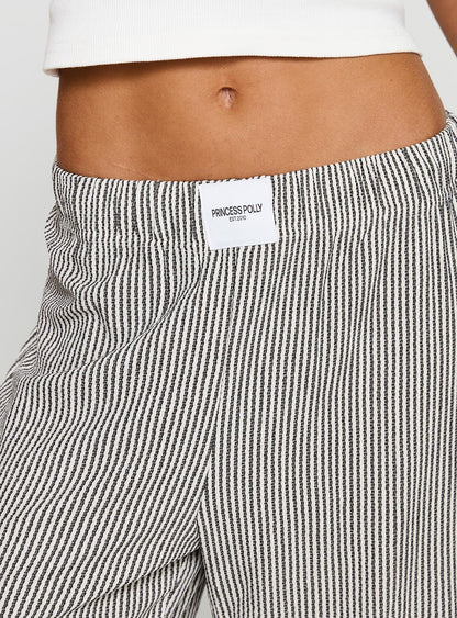 Beach House Pants Black / White Stripe