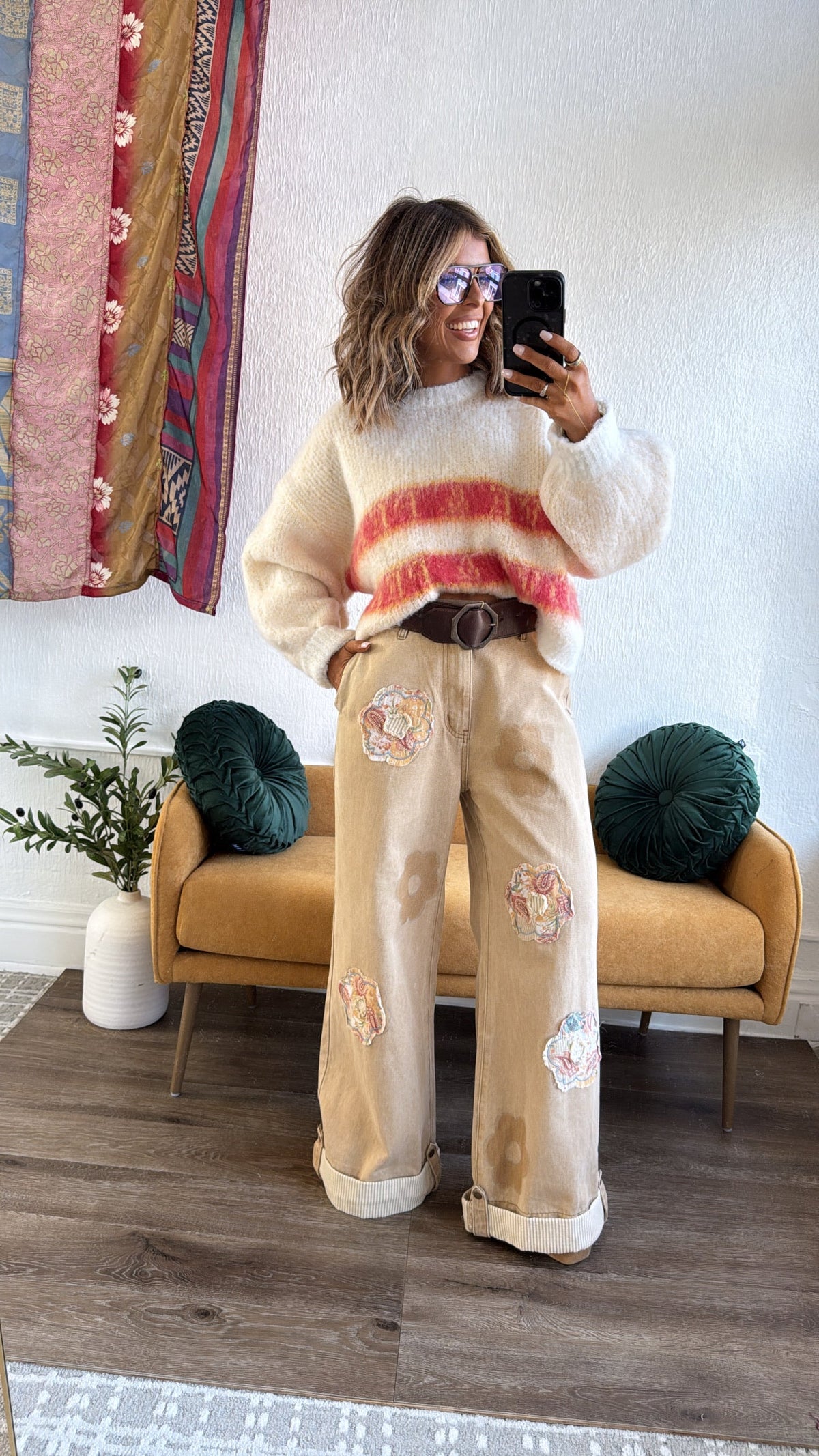 Mosswood Floral Pant, Sand