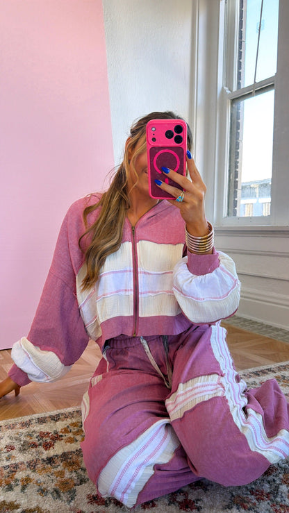 Easy Street Zip Up Jacket, Cloud Pink