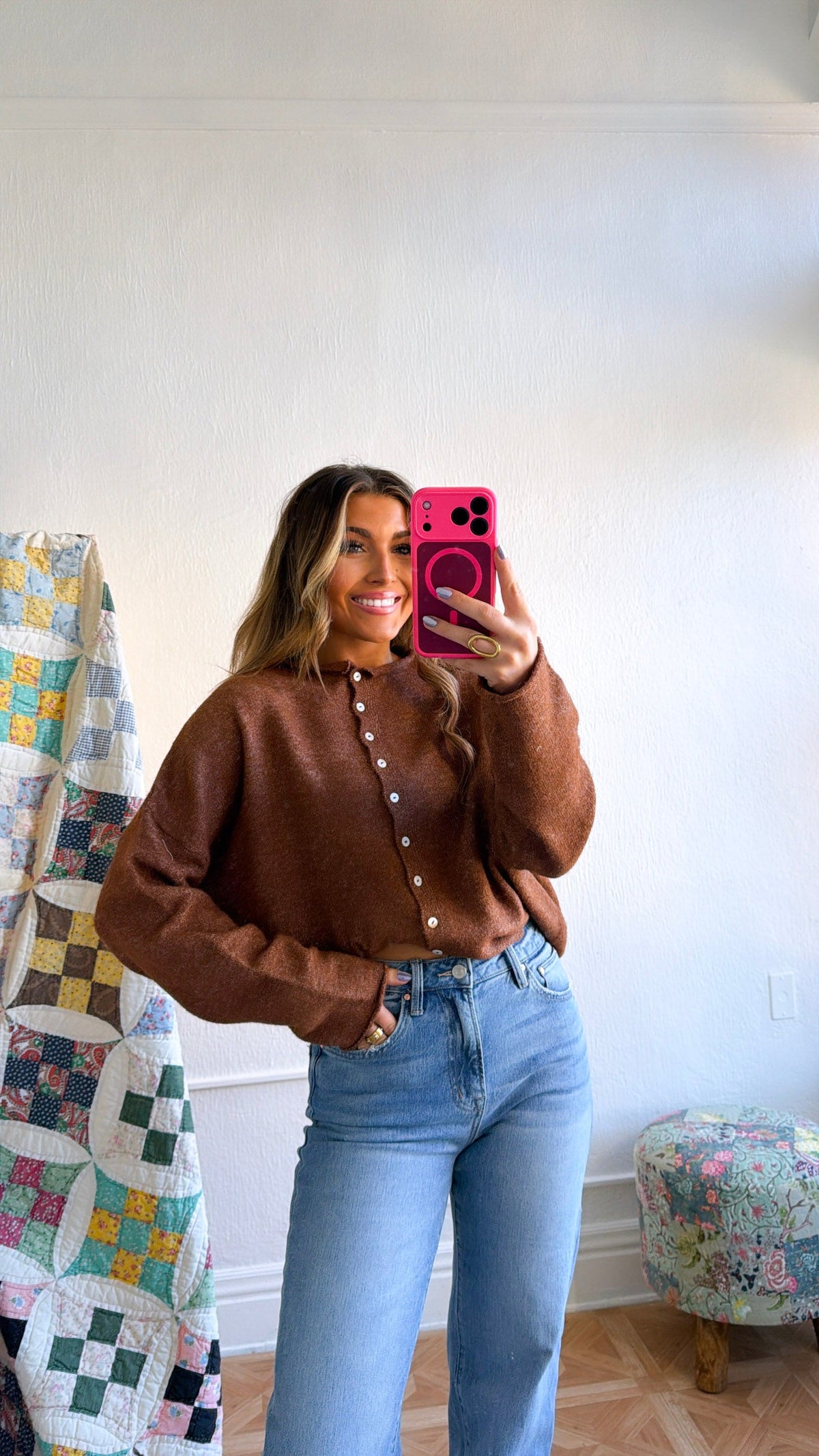 Penelope Knit Cardigan, Brown