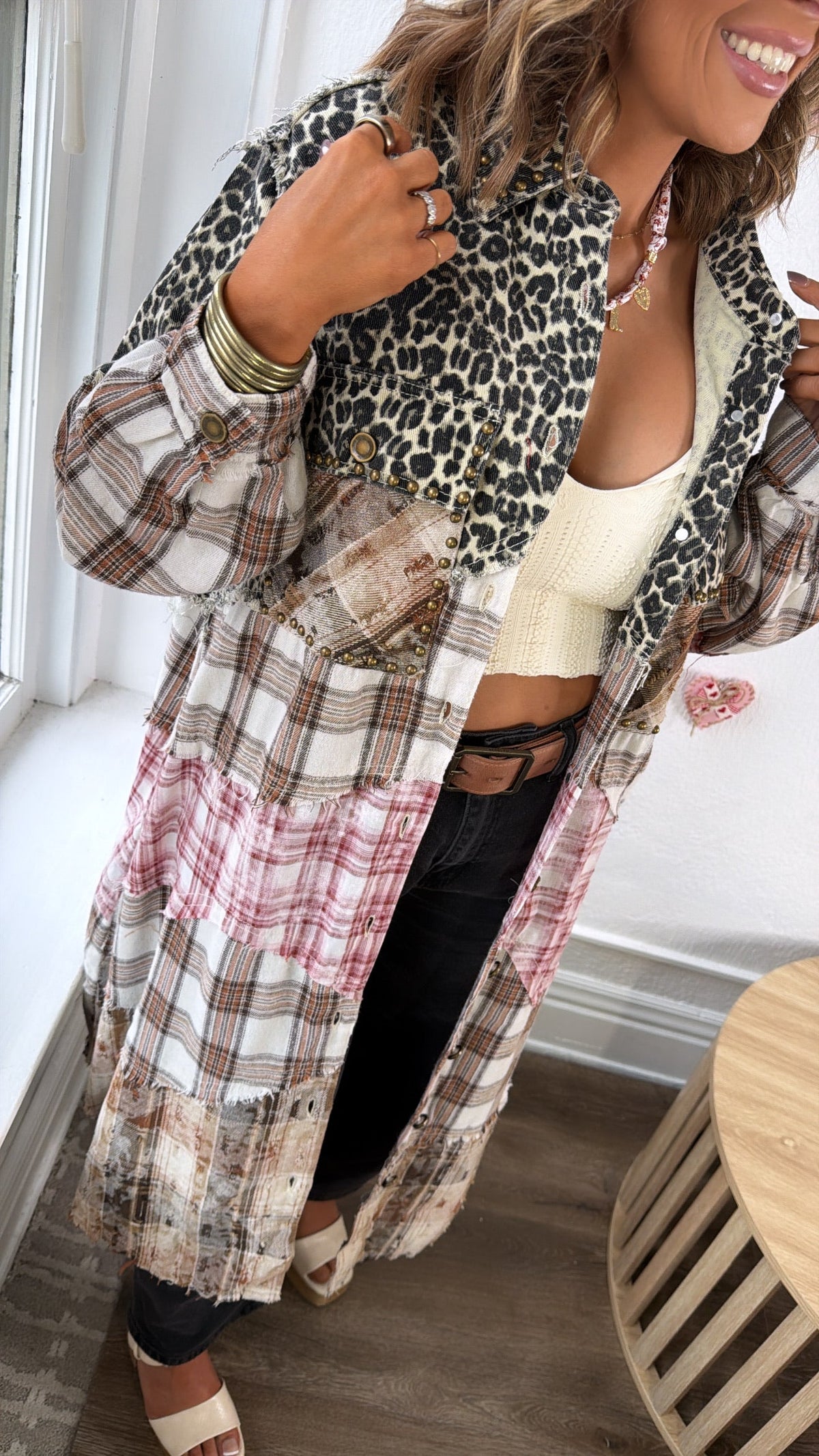 Hidden Aura Shirt Jacket, Leopard Multi