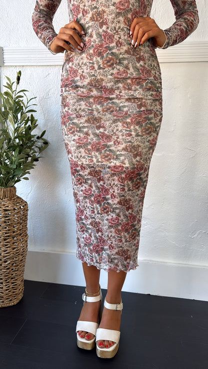 Garden Of Dusk Mesh Dress, Cream