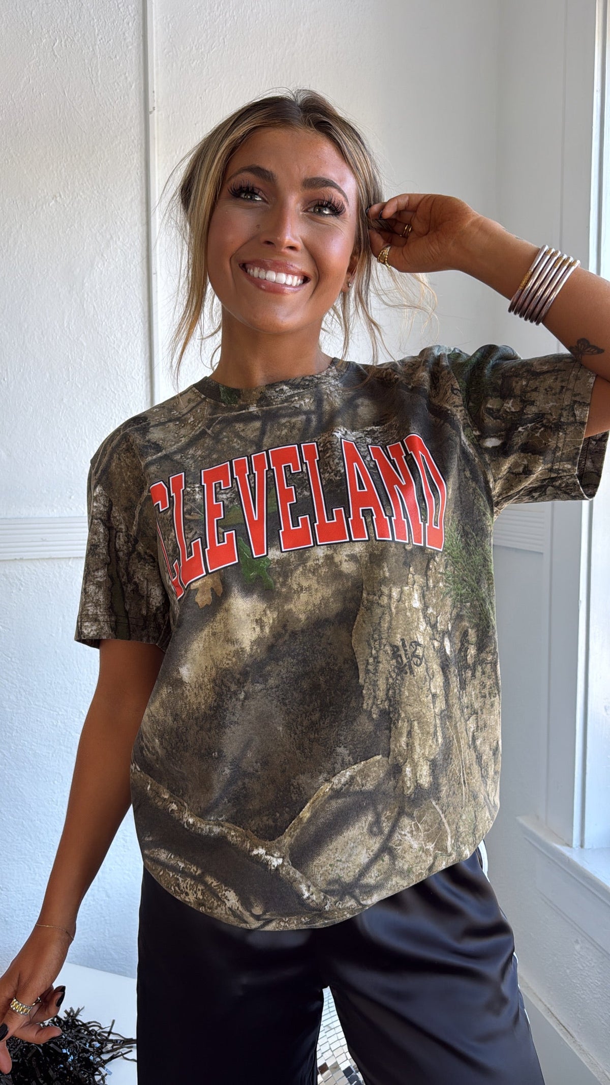 Camo Cleveland Graphic Tee, Orange/Camo