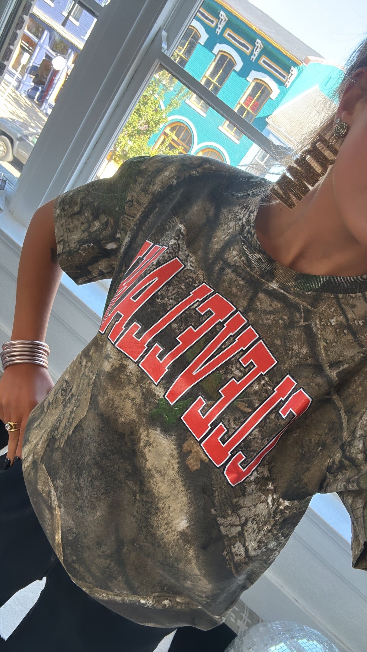 Camo Cleveland Graphic Tee, Orange/Camo