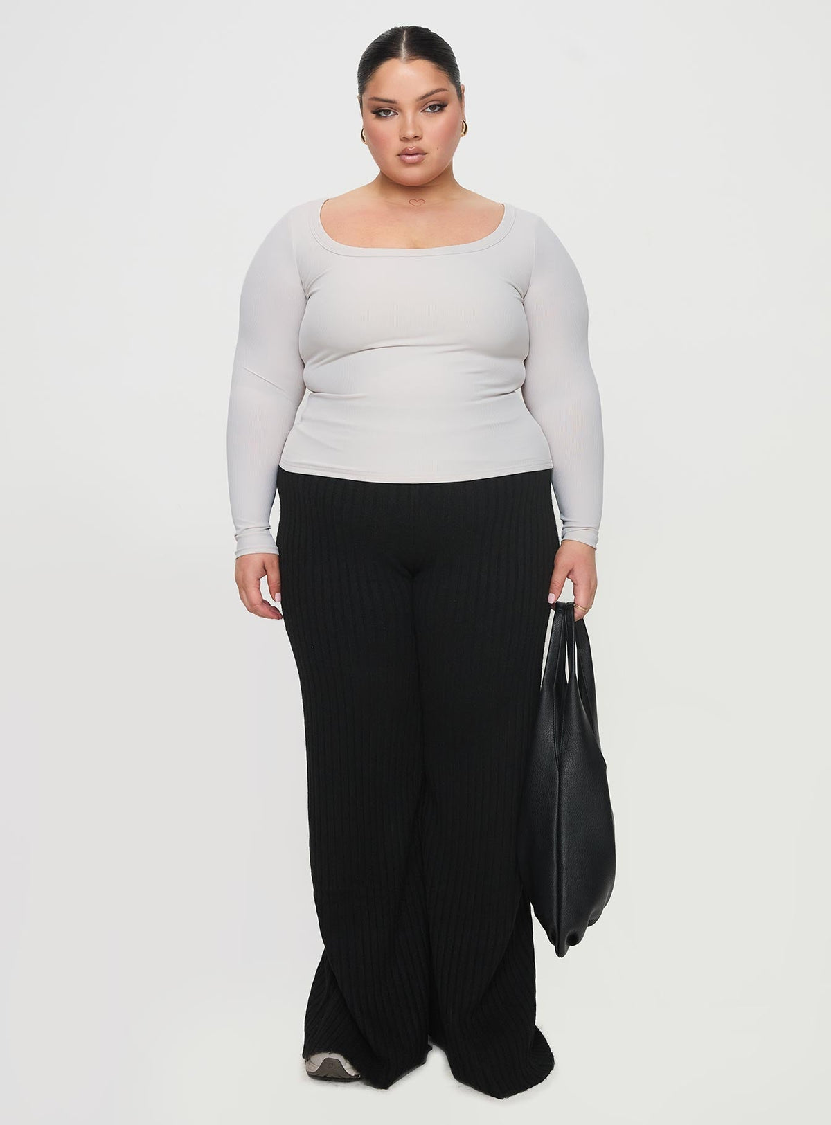 Arthie Long Sleeve Top Grey Curve
