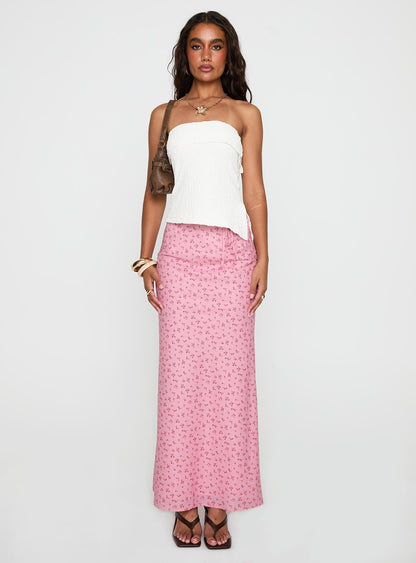 Angel Fire Strapless Top White
