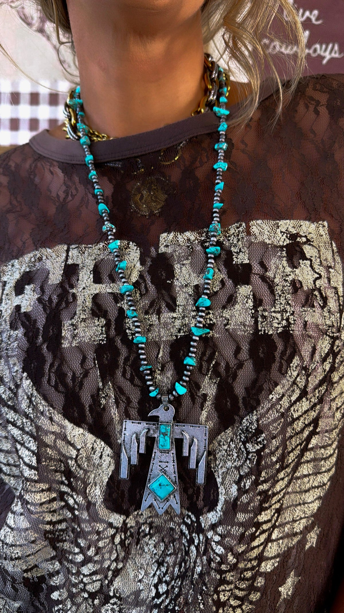 Handmade Western Thunderbird Necklace