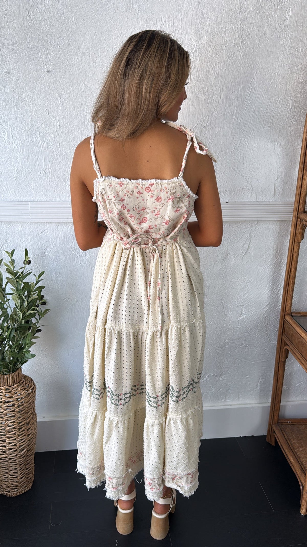 Fallin Florals Maxi Dress, Cream