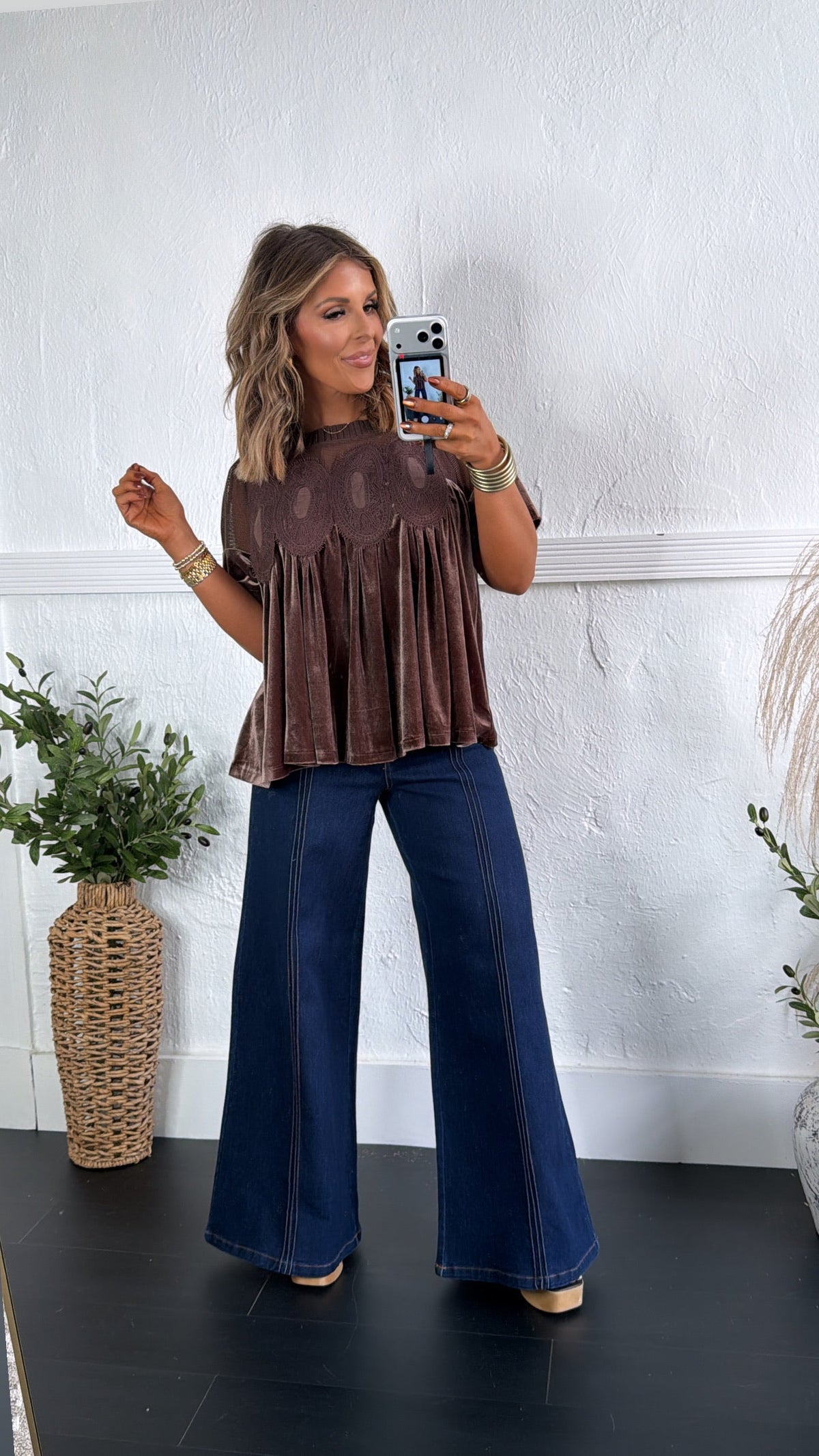 Dallas Wide Leg Denim, Dark Denim