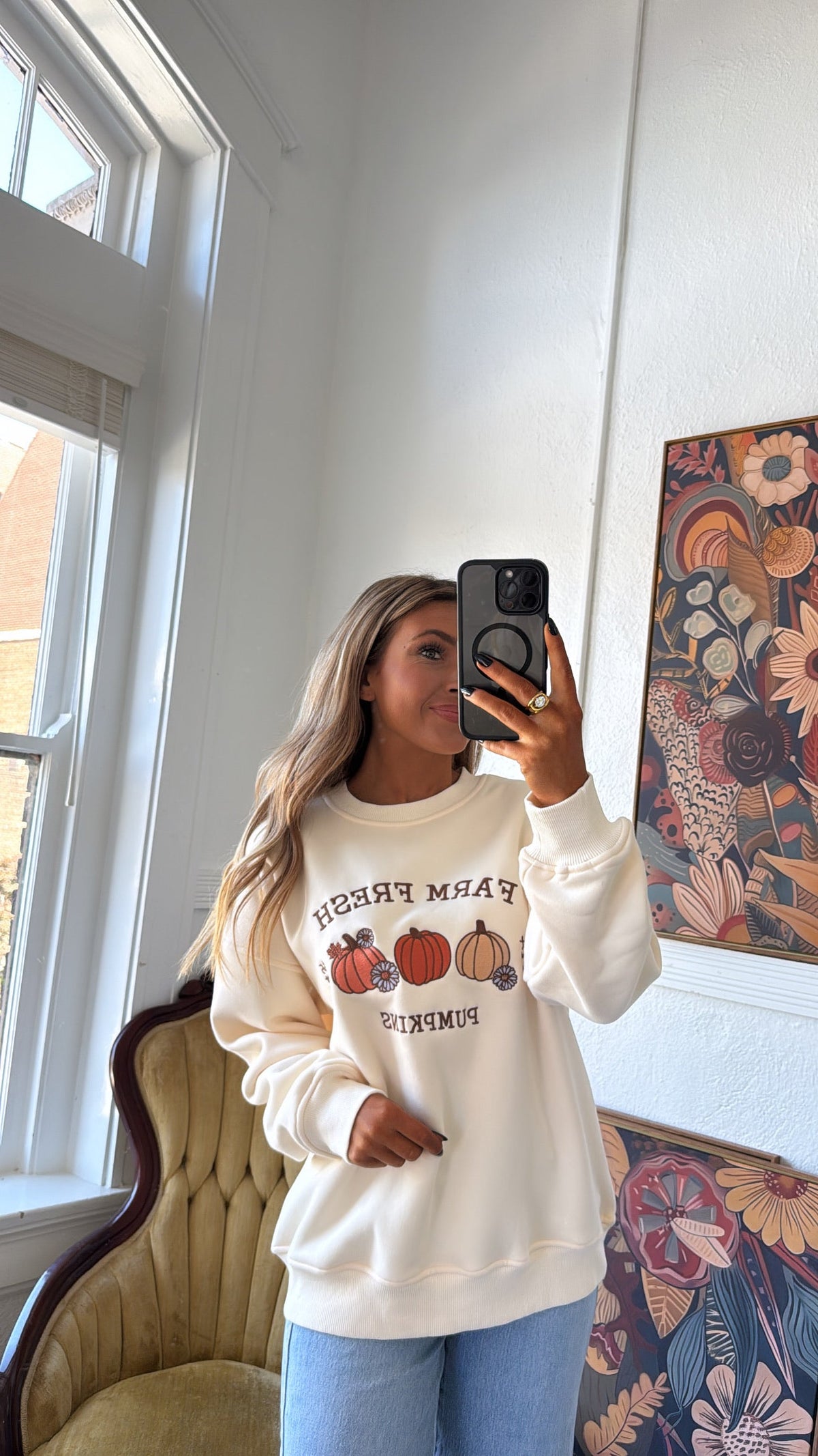 Farm Fresh Pumpkins Crewneck Sweatshirt