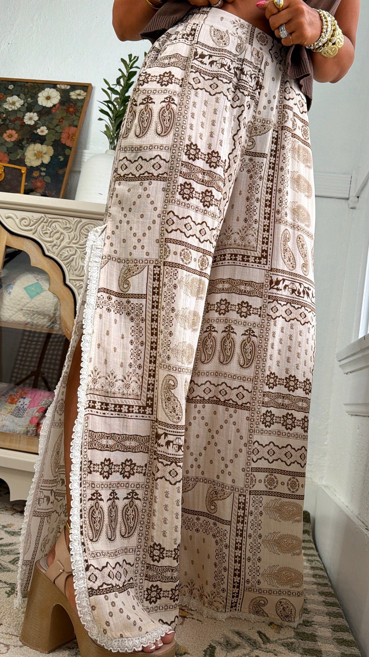 Antique Earth Pants, Tan Multi
