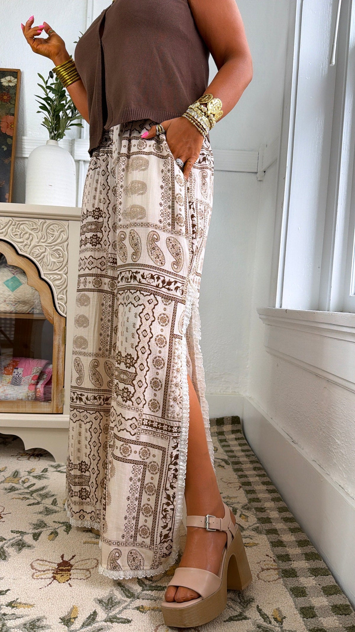 Antique Earth Pants, Tan Multi