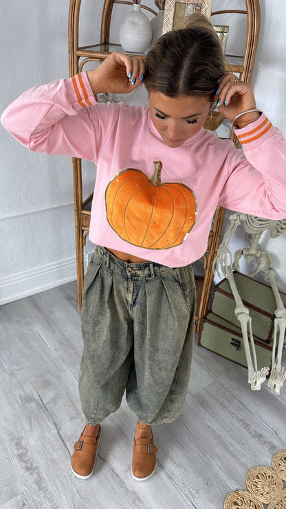 Pumpkin Patch Cutie Crewneck, Pink