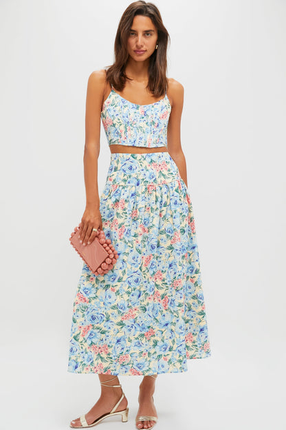 Blue Multi Maxi Skirt