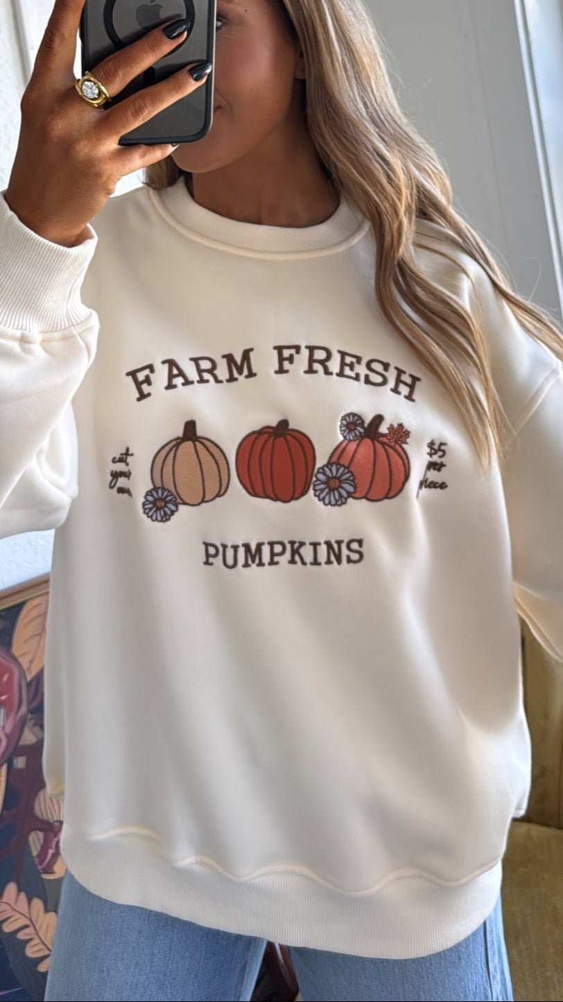Farm Fresh Pumpkins Crewneck Sweatshirt