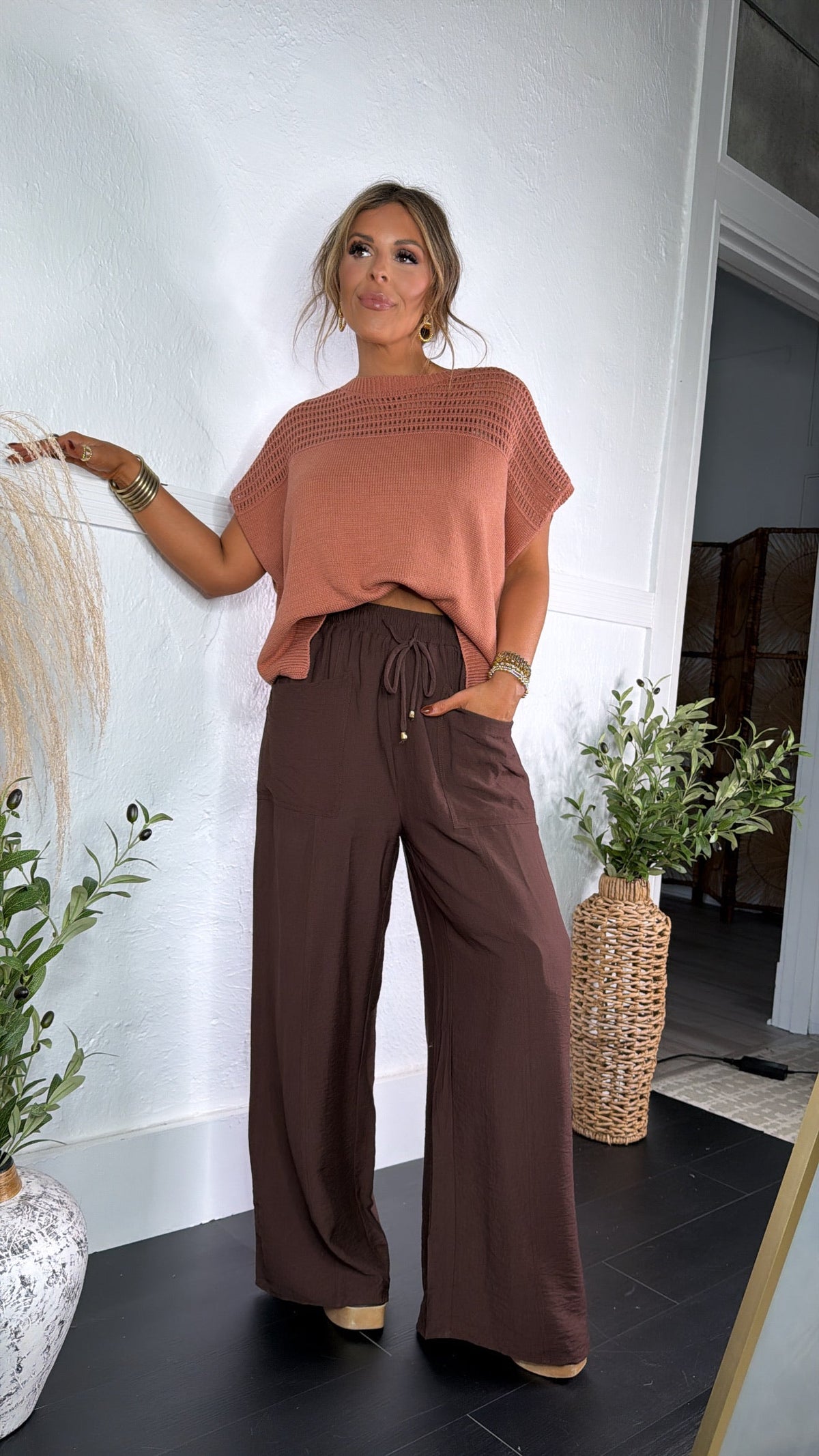 Joanie Relaxed Pant, Brown