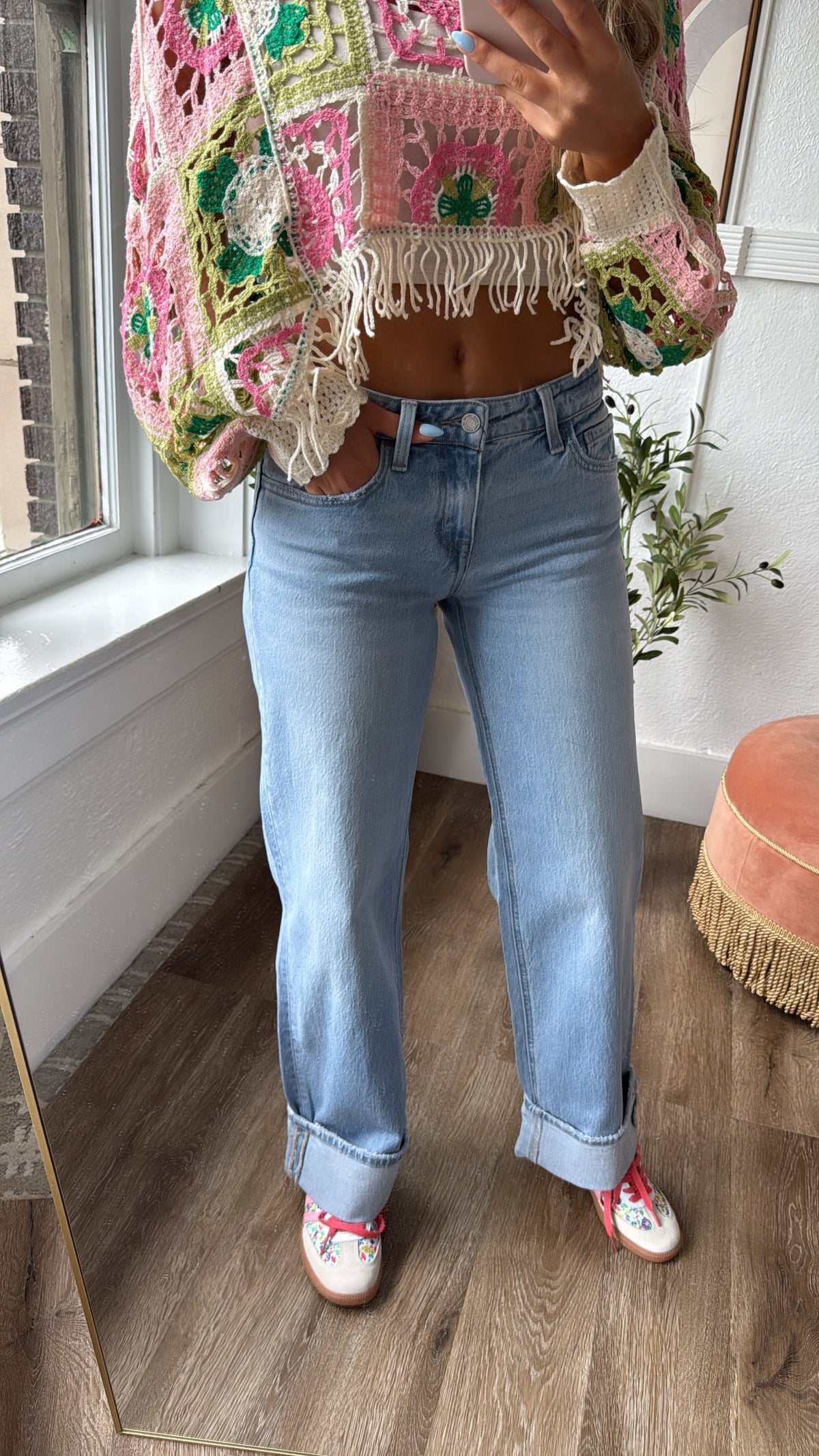 Leo Lower Rise Wide Leg Denim Jean, VERVET