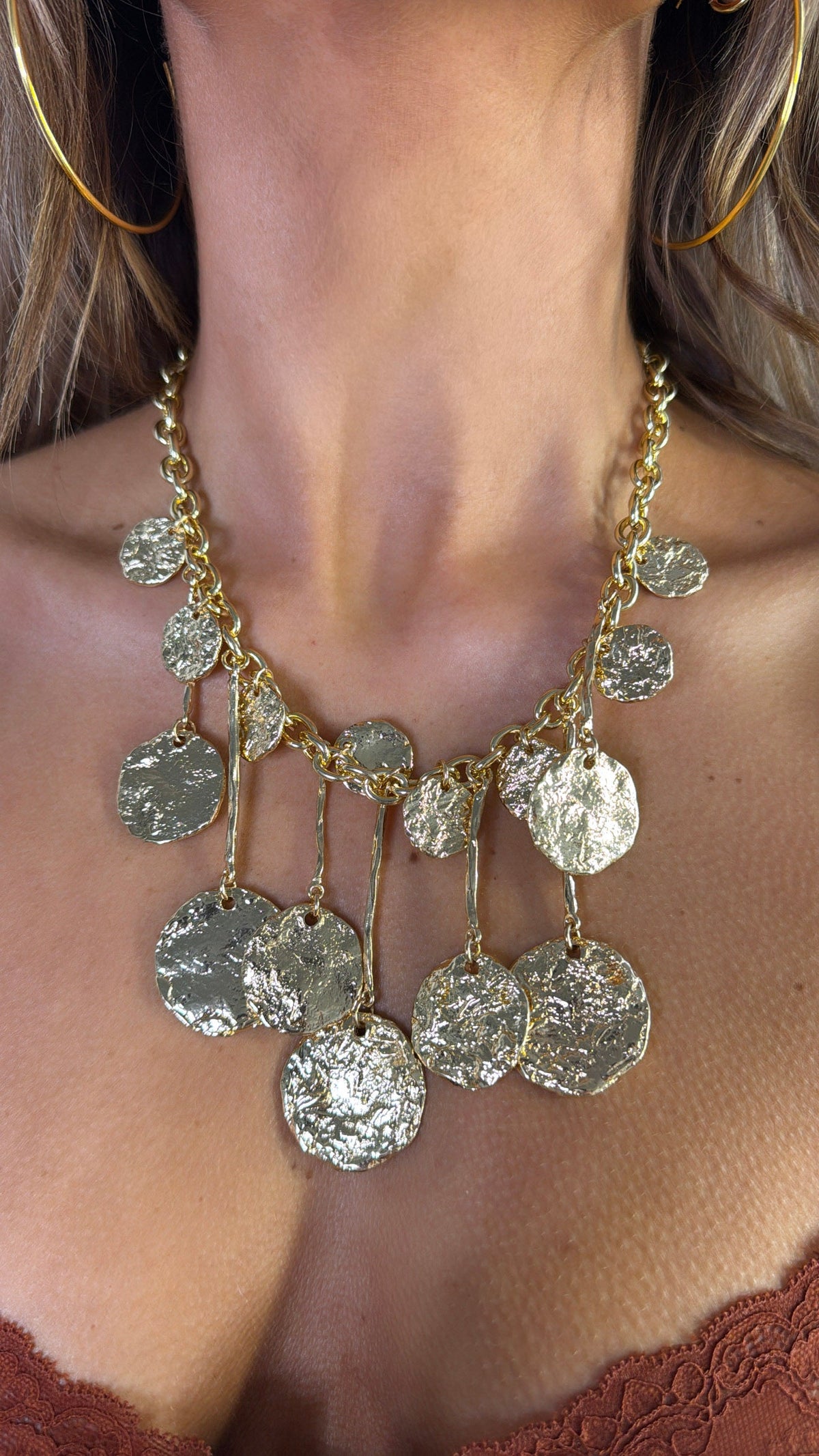 Chucky Coin Necklace, Gold