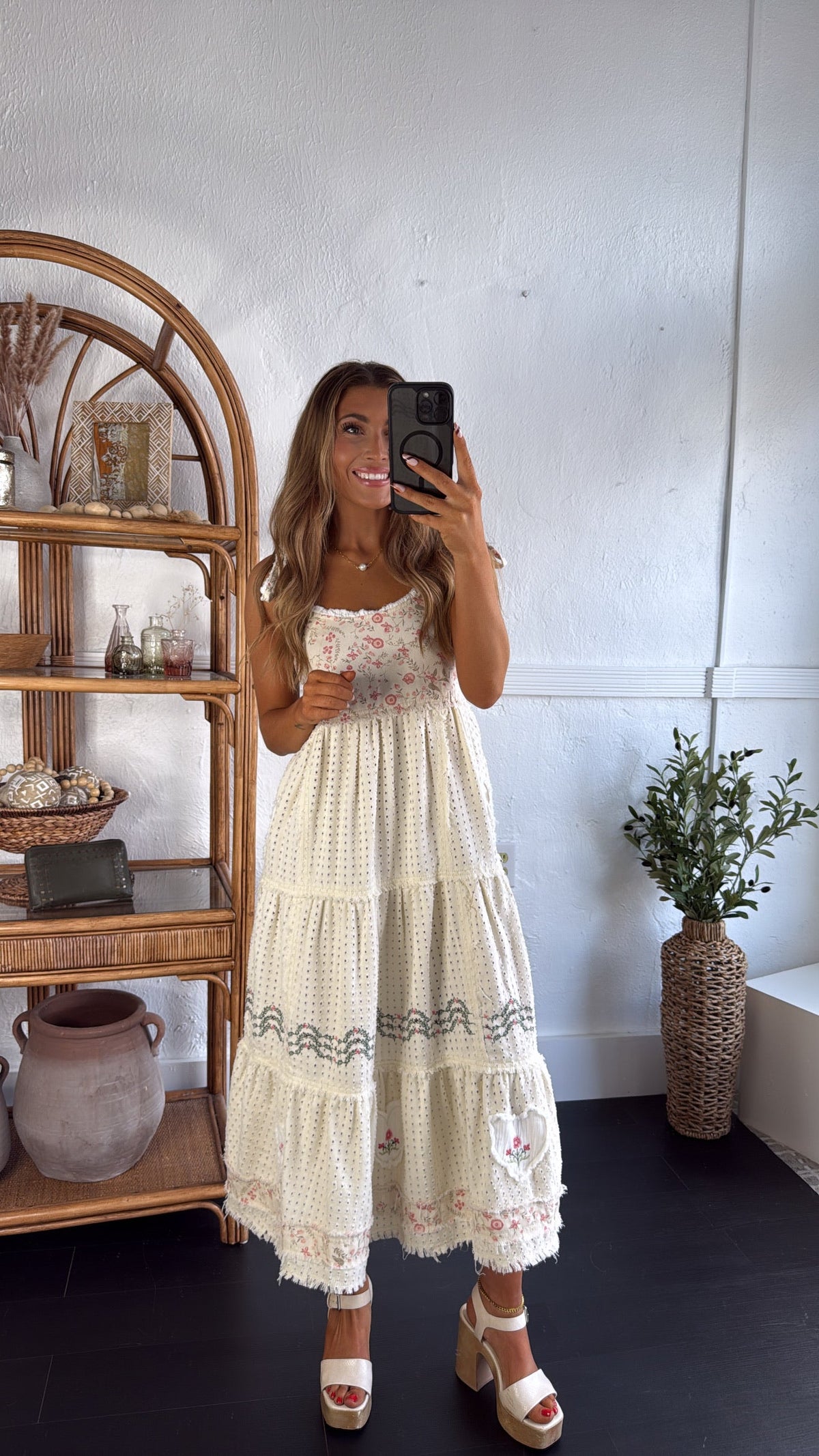 Fallin Florals Maxi Dress, Cream