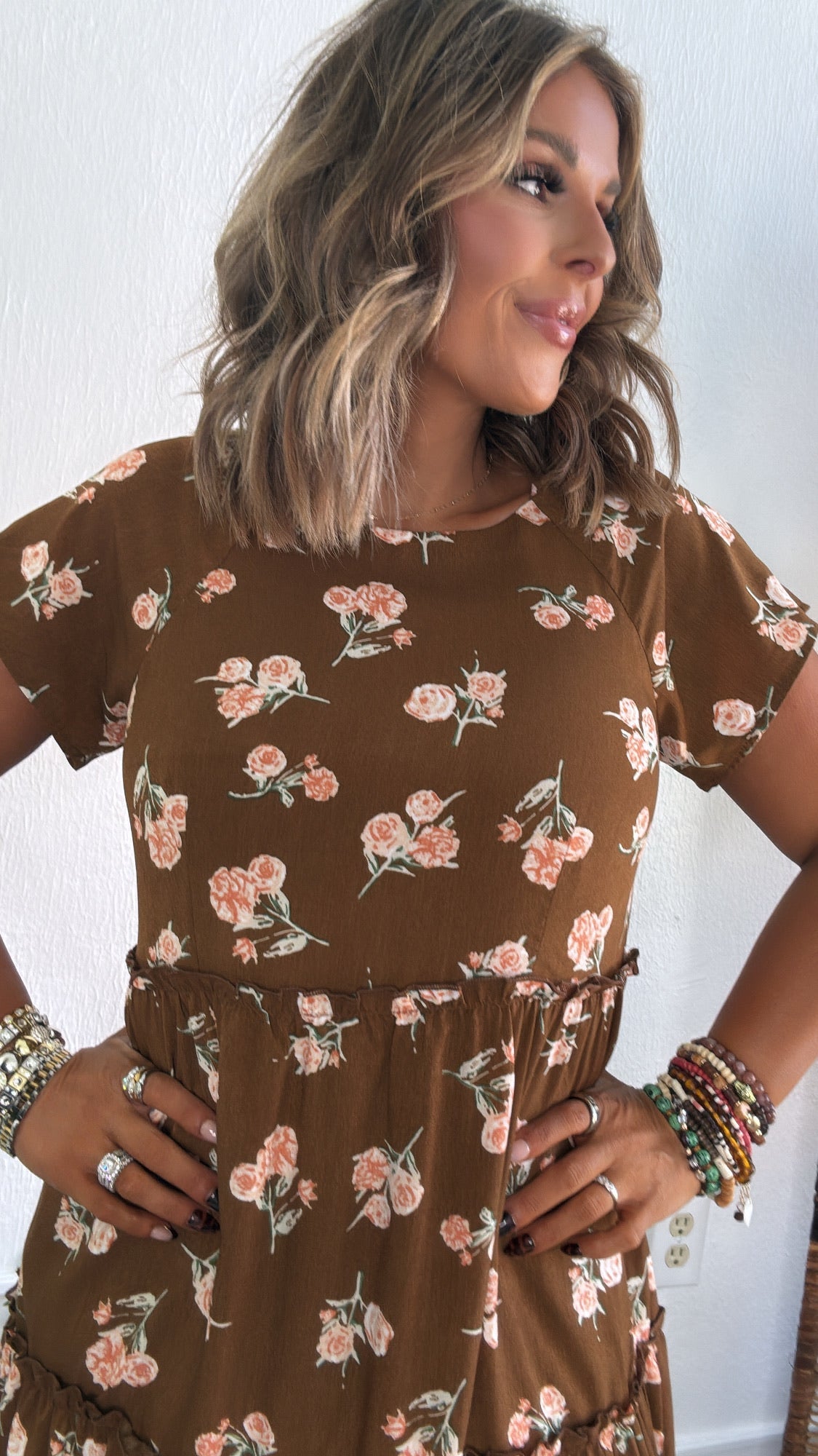 Autumn Ease Maxi Dress, Brown