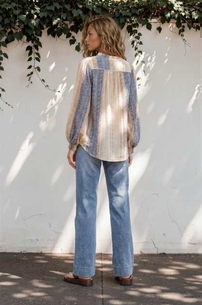 Cindy Wide Leg Jeans in Stone Wash Denim