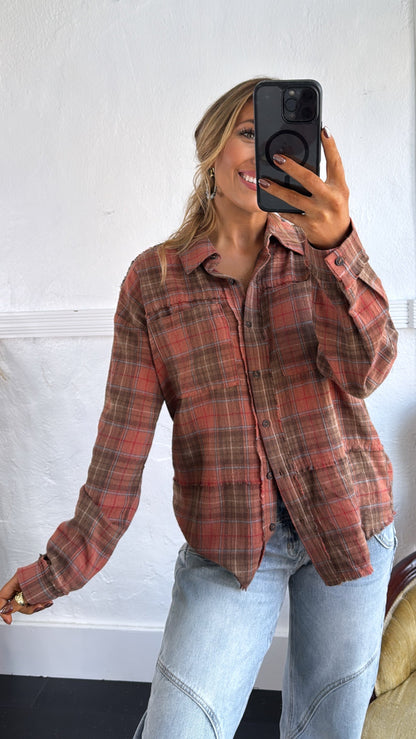 Campfire Cozy Flannel, Rust