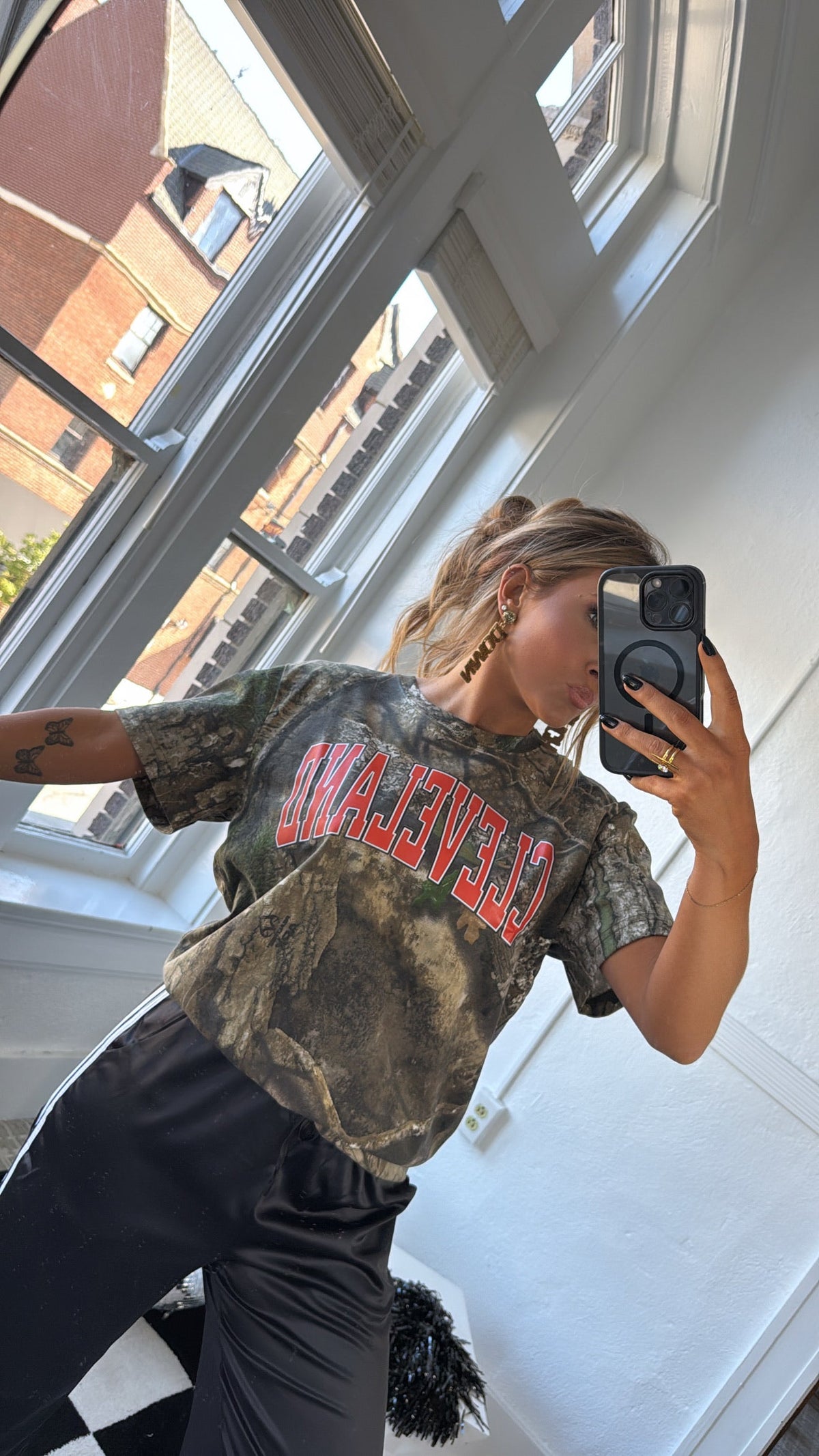 Camo Cleveland Graphic Tee, Orange/Camo