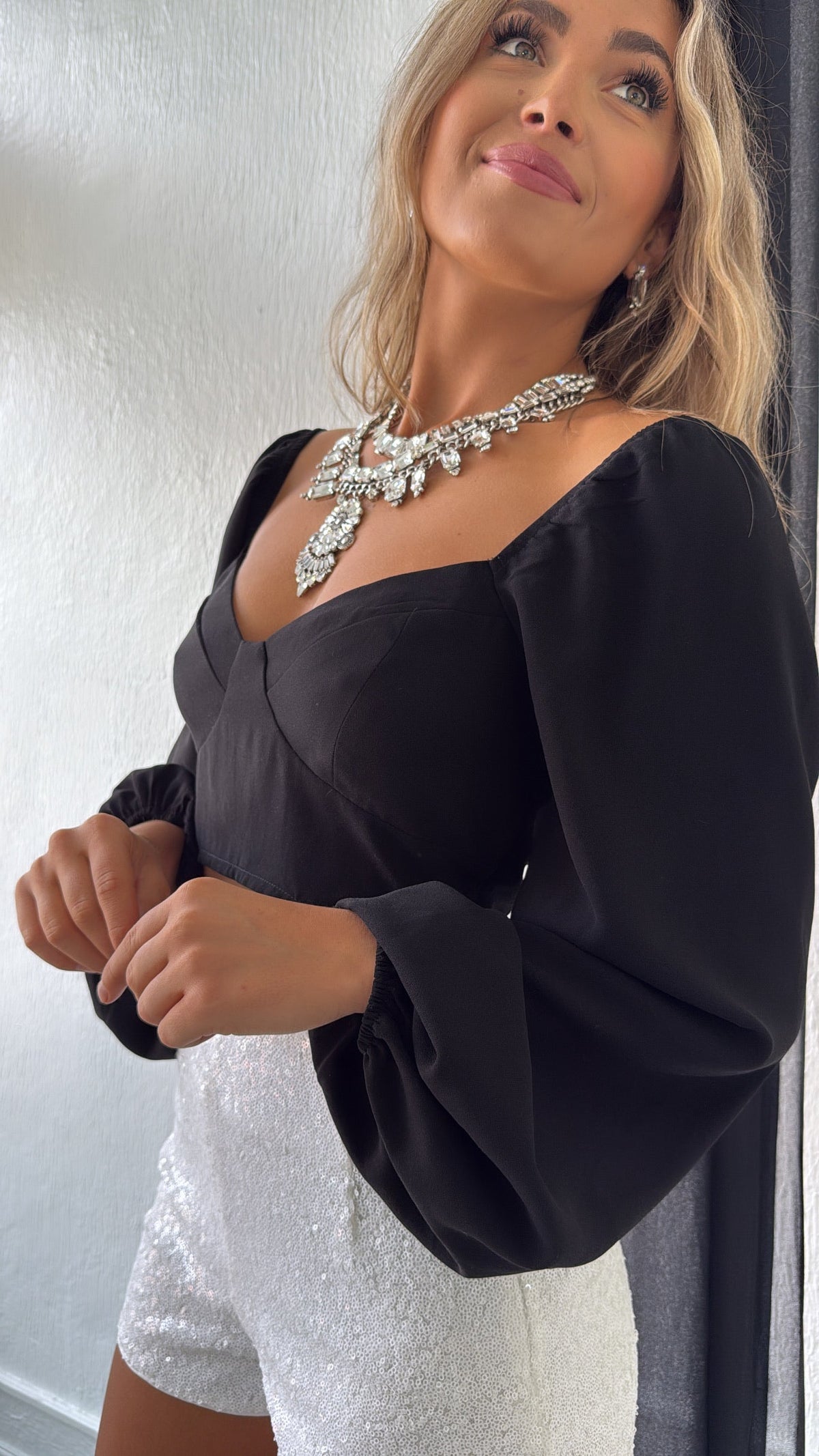 Impress Me Crop Top, Black