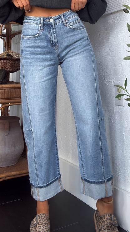 Ledger Barrel Jeans, Medium Wash