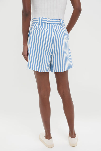 Blue and White Stripe Canvas Briggs Safari Short