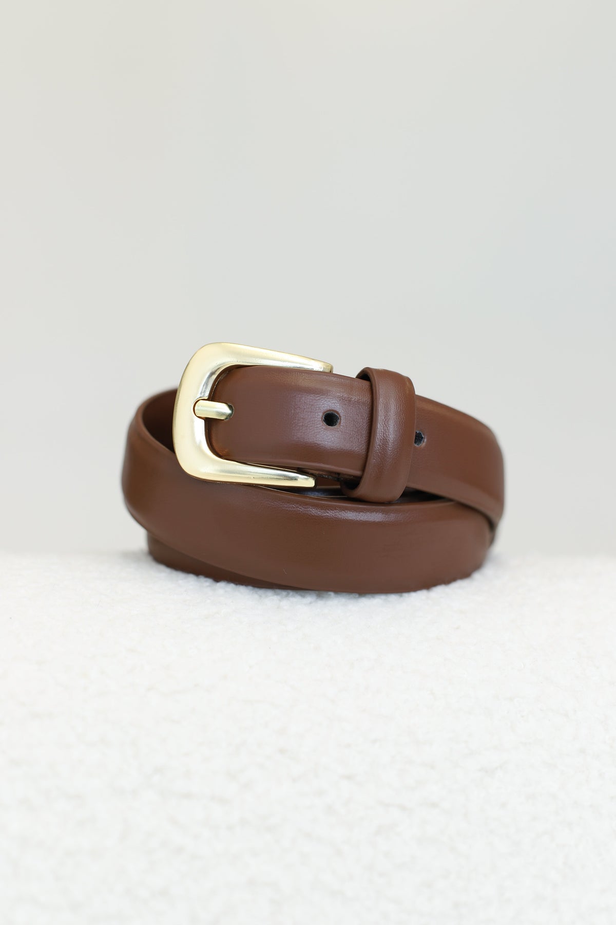 Cruz PU Leather Gold Buckle Thin Belt Set - Black/Brown
