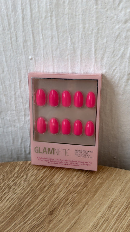 Glamnetic Press On Nails, Hot Pink