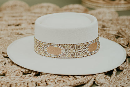 Cleo Wool Felt Hat, Ivory