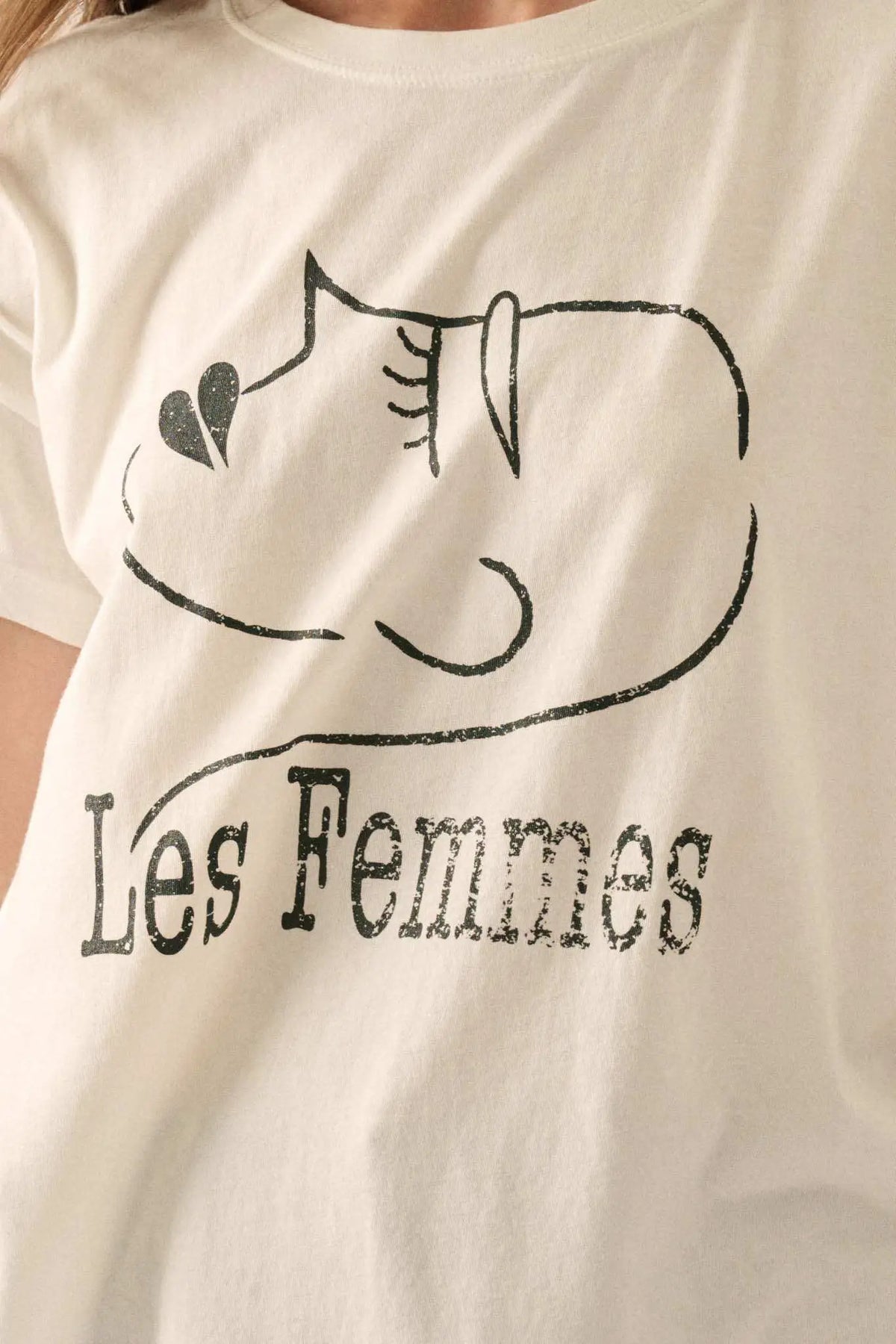 Les Femmes Vintage-Print Graphic Tee