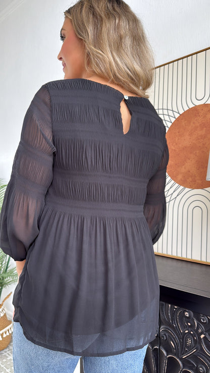 A Must For Me Blouse , Black