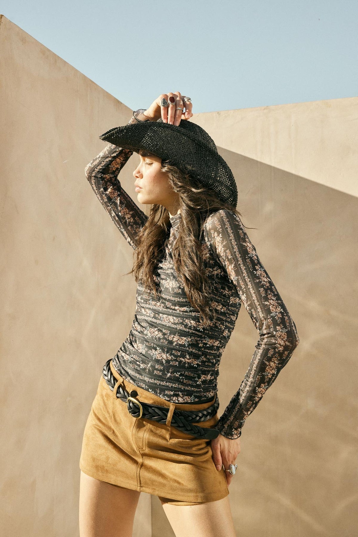 Soft Touch Vegan Suede Mini Skort