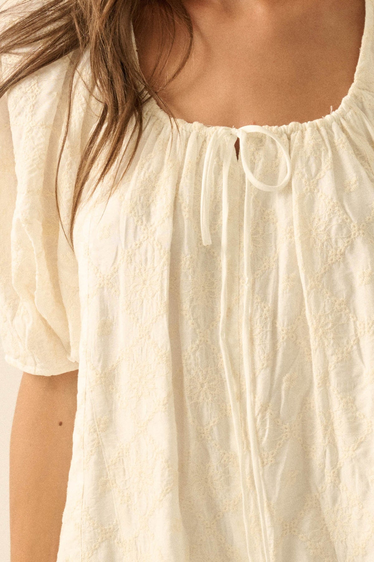 Flirt Alert Floral-Embroidered Babydoll Romper