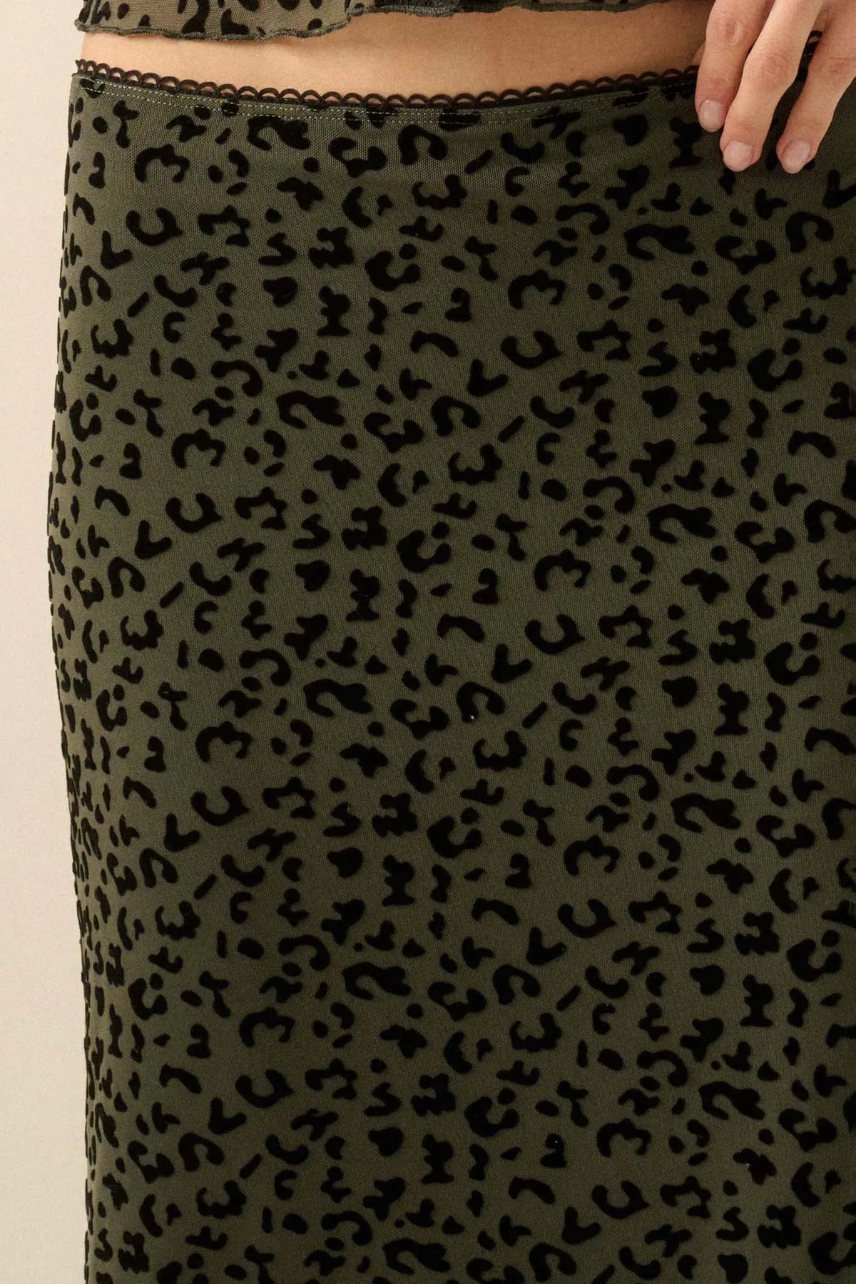 Pretty Wild Leopard Mesh Maxi Skirt
