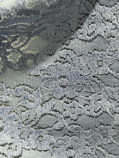 Italian Chenile Stretch Lace - Light Blue