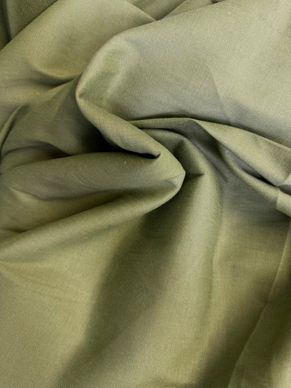 Stretch Linen & Rayon - Green Olive