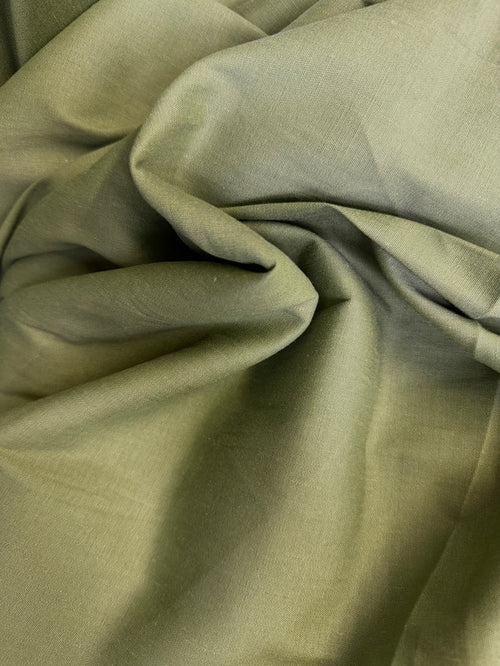 Stretch Linen & Rayon - Green Olive