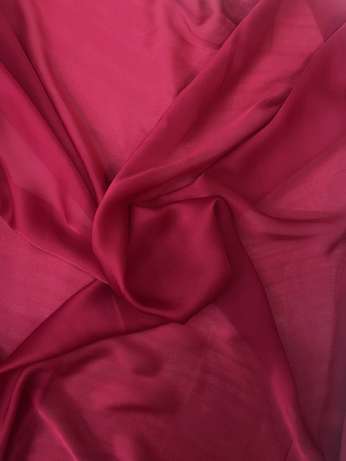 Satin Face Silk Chiffon - Deep Red