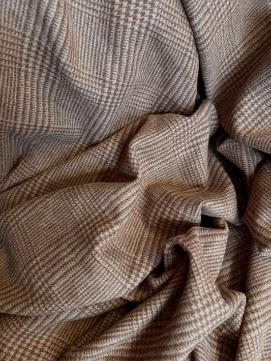 Heritage Label - Italian Plaid Melton Wool - Brown & Tan