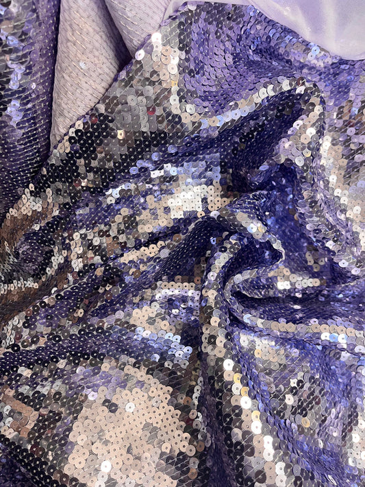 Italian Sequin Stretch Mesh - Lavender Purple