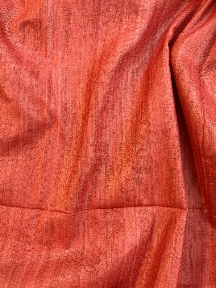 Raw Silk Ghicha - Orange Red