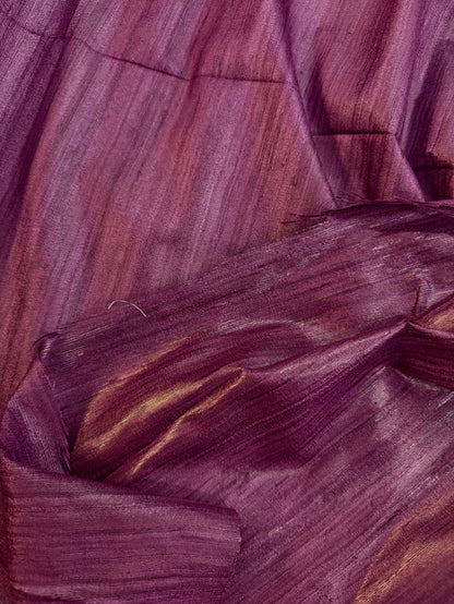 Raw Silk Ghicha - Auburgine Purple